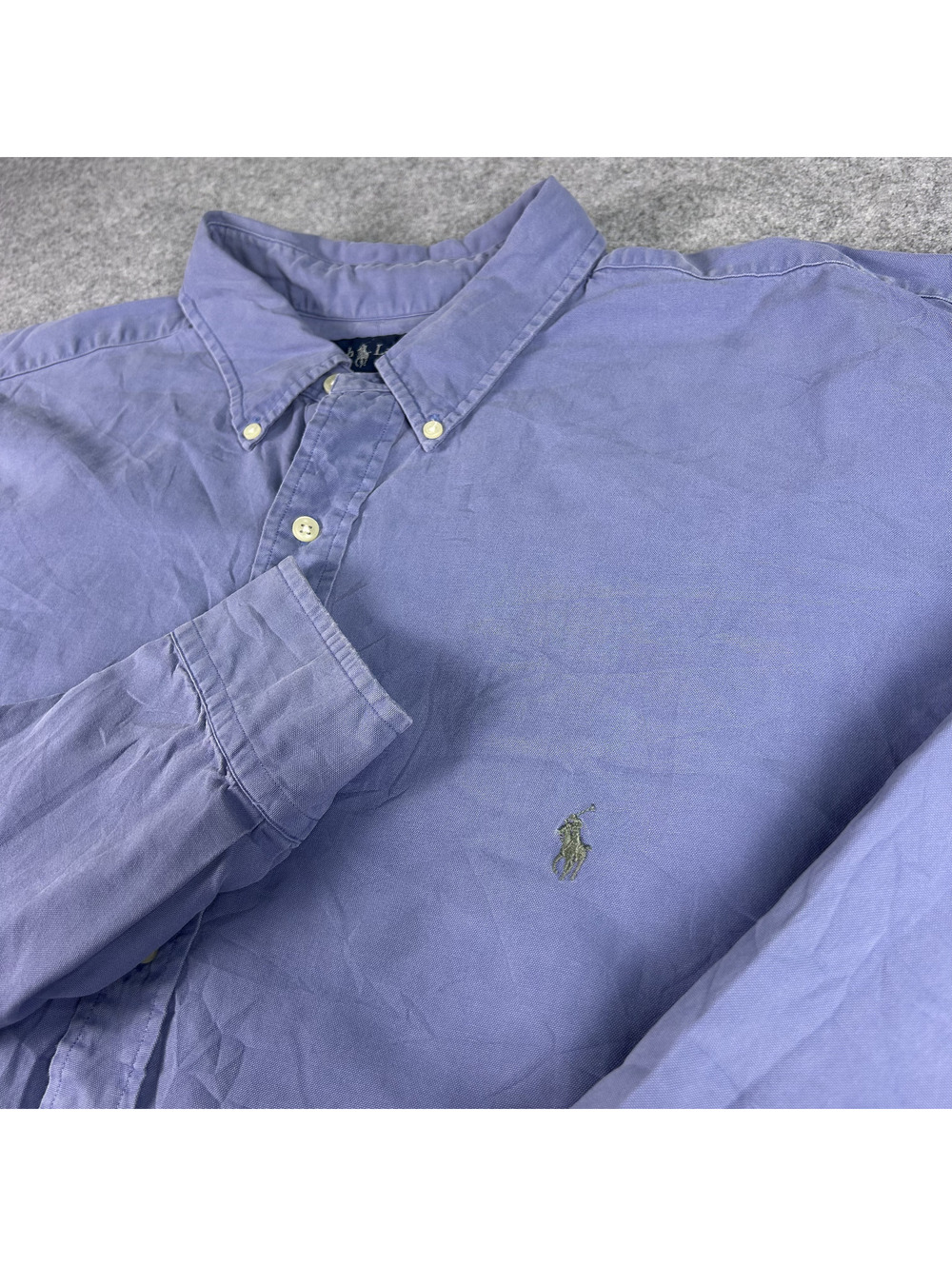 Polo Ralph Lauren Canvas Button Up Shirt Mens 2XLT Long Sleeve Baby Blue Classic